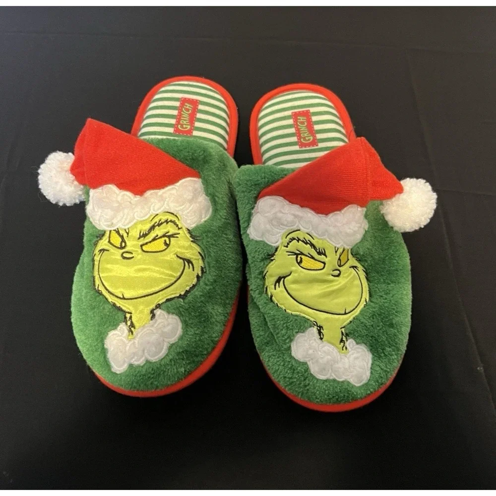 Men's Size‎ 9-10 Christmas The Grinch Slippers/House shoes Holidays, Unisex
